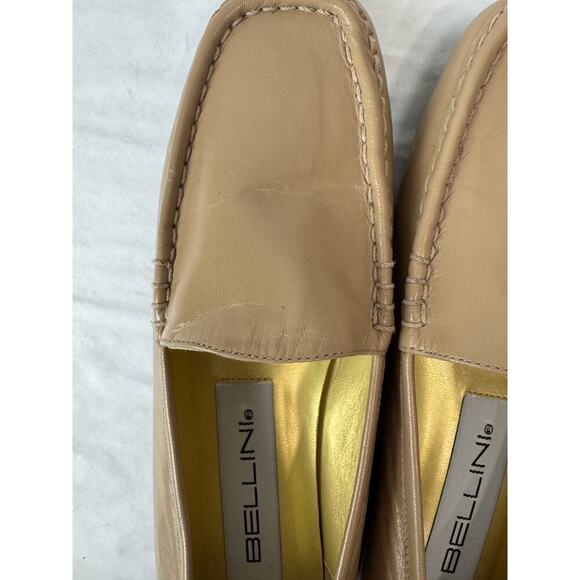 Bellini Genuine Leather Loafer Shoes Tan Flats Neutral Boho Preppy Women Sz 5.5 - Picture 9 of 13